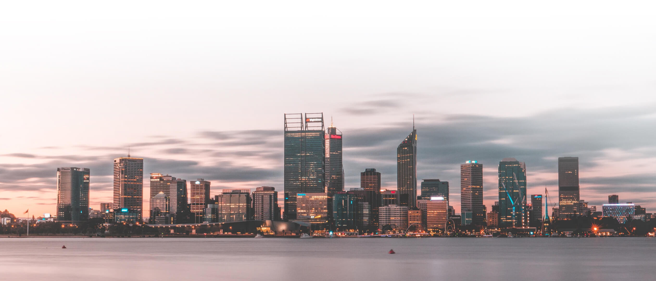 Photo of the Perth City skyline at dusk